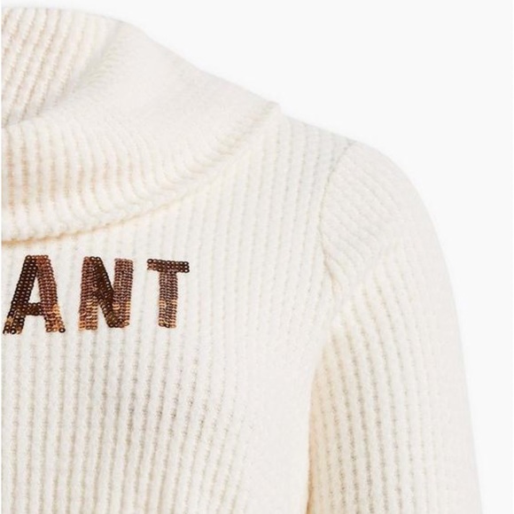 Torrid Radiant classic fit waffle cowl neck sequin top 3X - Picture 3 of 5